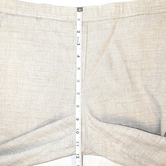 Theory | Linen Treeca Pull-On Ankle Pant Eco Sharkskin in Oat Melange | Size 6 - Picture 9 of 10